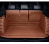ITETONE Alfombrillas para Maletero de Toyota Venza Hybrid 2022-2024, de Piel sintética con Rayas para Todo Tipo de Clima, con Cobertura Total y protección para el Respaldo, Color marrón