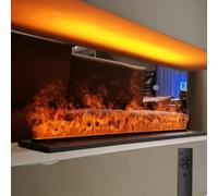 ITETONE Chimenea Decorativa de Vapor de Agua 3D, humidificador de Interior con Llama simulada para Hotel, ambientador Decorativo Integrado (7 Colores, Control Remoto, 700 mm)