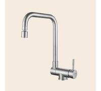 ITETONE Grifo de Cocina Plegable Cepillado, grifos mezcladores de Cocina, 1 Orificio, 2 Modos de pulverización, Grifo de Cocina con Ventana Frontal Plegable con caño Giratorio