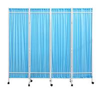 ITETONE Pantalla de privacidad médica ajustable y plegable, para clínicas hospitalarias, diseño plegable y móvil con paneles azules, pantalla divisora interior para mayor privacidad y comodidad