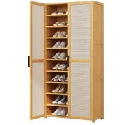ITETONE Zapatero de bambú con 2 Puertas, Divisor Ajustable y extraíble, 7, 9 y 110 Niveles, Organizador de Zapatos Independiente, para Sala de Estar, Dormitorio y Entrada