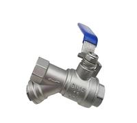 ITFOWIYD 1/2" 3/4" 1" Female Inline Y Mesh Strainer Threads Filter 304 Stainless Steel Filter Water Pipe Valve with The Handle(1 Inch)