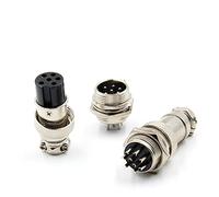 ITFOWIYD 5set GX12 2/3/4/5/6/7 Pin Macho Hembra 12mm Conector de Aviación Circular Conector de Panel de Cable Conector de Aviación M12 de Metal 10 Piezas Transformador de Potencia(4P)