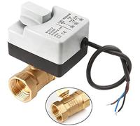 ITFOWIYD Actuador eléctrico de 1/2 "a 2" con Control Manual válvula de Bola eléctrica de latón de 2 vías y 3 vías for válvula solenoide de reemplazo de Agua/Aceite/Aire(Ac220v-3 Way,DN15)