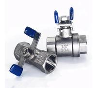 ITFOWIYD One Piece Ball Valve/Two Piece Ball Valve 304 Stainless Steel 1/4 3/8 1/2 3/4 1" Full Port For Water Gas Oil Switch Adapter(A,2P)