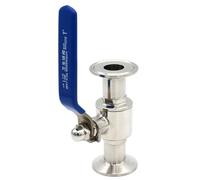 ITFOWIYD Válvula de Bola Recta Sanitaria de Acero Inoxidable 304, 19/25/32/38/51 mm, con férula de Triple Abrazadera, 25,4/50,5/64 mm, conexión rápida, 1 Unidad(45mm x Ferrule64)