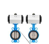 ITFOWIYD Válvula de Mariposa neumática D671X-10/16 Tipo Wafer, conexión esférica, Acero Inoxidable 304, Cierre rápido, DN50/65/80/100-300(DN250)