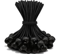 Itharon 50 Piezas Tensores para Toldos con Bola - Pulpos Elasticos Negra Cuerda Elastica, Tensor de Tienda de Campaña de 15 cm para Lonas, Pancartas, Redes de Remolque, Tiendas de Campaña