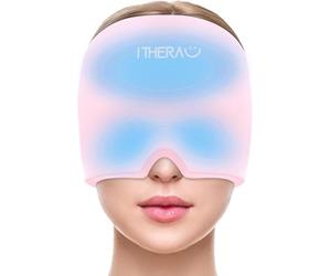 iTHERAU Gorro para Migrañas - 360° Mascara Migraña Frio y Dolores de Cabeza, Reutilizables Gorro Migraña Frio para Terapia de Frío, Migraña Alivio, Migraine Relief Cap, Rosa