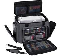 ITHWIU Funda de transporte para máquina de coser con múltiples bolsillos laterales con cremallera para accesorios, bolsa de almacenamiento universal, color gris