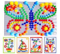 Itian 296PCS - Rompecabezas Tablero con Hongos de Clavijas Caja Juguetes Bricolaje, para Niños de 3 Años+