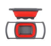 Itian Colador de Silicona Plegable, Escurridor Plegable de Cocina, Cesta de Filtro de Colador Extensible, Colador de Cocina Plegable con Asa para Escurrir Frutas y Verduras Pasta