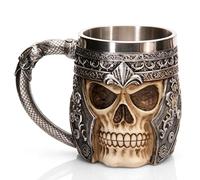 Itian Gothic 3D Skull Mug, Jarra de Cerveza, Diseño de Calavera, Patrón de 3D Cráneo, Regalos Para El Día Del Padre, Party Trick Cup
