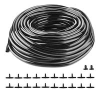 Itian Manguera de Riego por Goteo de 30 M, Tubo de Riego por Goteo de 1/4 Pulgadas, Goteo Rollo Negro, para Agricultura y Jardines Particulares