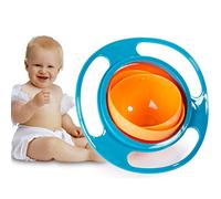 Itian Plato infantil para bebé, 360 platos giratorios antiderrames, cuencos de alimentación de gravedad, a prueba de fugas para niños, azul