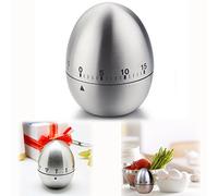 Itian Temporizador Análogo de Cocina, Alarma Giratoria de Cuenta Atrás, Reloj de Arena Mecánico, Temporizador de Acero Inoxidable en Forma de Huevo para Cocinar y Hornear