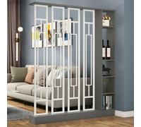 ITITI 1 Elegante biombo de Madera for Oficina y Sala de Estar, con estantes de Almacenamiento.(Gray+White,55.1x9.4x78.7in)