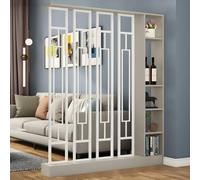 ITITI 1 Elegante biombo de Madera for Oficina y Sala de Estar, con estantes de Almacenamiento.(Khaki+White,55.1x9.4x78.7in)