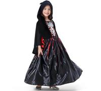 ITJMRJP Disfraz Vampiro Niña Disfraz Vampiresa Niña Disfraces Halloween Niñas Vampira Disfraces de Vampiro Niñas para Halloween Carnaval Cosplay(XL)