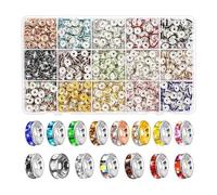 Itkcozcg 600/720/900 cuentas espaciadoras brillantes de 8 mm, cuentas espaciadoras redondas de diamantes de imitación para pulseras, llaveros