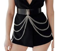 Itkcozcg Accesorios de ropa, cinturón de sujeción para vestido de baile de escenario para mujeres y niñas, cinturón multicapa, cinturón de niña caliente, arnés multicapa, Negro#, Total length 105cm,