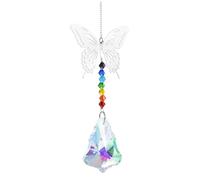 Itkcozcg Atrapasueños de cristal brillante con colgante de mariposa para colgar en la ventana, adorno para decoración interior y exterior, campanillas de viento decorativas