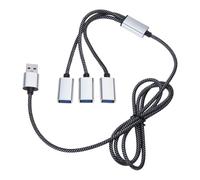 Itkcozcg Cable divisor USB macho a 3 conectores USB 2.0 hembra, cable de extensión OTG, 1 macho a 3 hembras para PC/portátil, concentrador USB para ordenador portátil