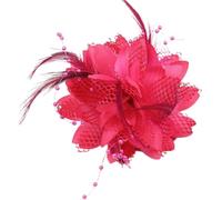 Itkcozcg Elegante pinza de pelo con plumas de flores para mujeres y niñas, accesorio para el pelo para bodas, fiestas y actuaciones escolares