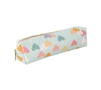 Itkcozcg Estuche de piel de dibujos animados para lápices de agua con cremallera para escuela, oficina, viajes, esenciales, estuche portátil para estudiantes, Blue