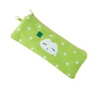 Itkcozcg Estuche para lápices con estampado de estrellas de doble capa, 2 compartimentos, bolsa portátil para lápices de viaje, Green, 18*6cm