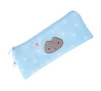 Itkcozcg Estuche para lápices con estampado de estrellas de doble capa, 2 compartimentos, bolsa portátil para lápices de viaje, Blue, 18*6cm