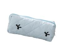 Itkcozcg Estuche para lápices con estampado de lazo de alta capacidad, organizador portátil para bolígrafos, bolsa de maquillaje de viaje para estudiantes, Blue, 尺寸：20.5*6.5*8.5cm