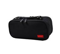 Itkcozcg Estuche para lápices de gran capacidad, 5 compartimentos, de lona, multicapa, organizador de bolígrafos, Black, Size: Approx. 24x8.5x11cm/9.45x3.35x4.33in