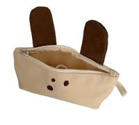 Itkcozcg Estuche para lápices de lona ligera con diseño de perro, organizador portátil para bolígrafos, bolsa de maquillaje de viaje para mujeres, Tamaño de café, Small size 20*5*5cm Large size 22*8