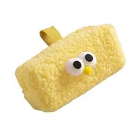 Itkcozcg Estuche para lápices de peluche de dibujos animados, organizador portátil para bolígrafos, bolsa de maquillaje para oficina, escuela, almacenamiento de viaje, Amarillo