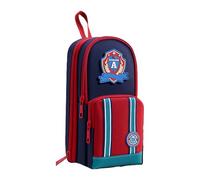 Itkcozcg Estuche portátil de gran capacidad para lápices de viaje con múltiples compartimentos, organizador de bolígrafos para suministros escolares, estuche vintage, Red