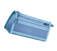 Itkcozcg Estuche transparente de malla de doble capa, bolsa de malla para lápices, bolsa de malla de gran capacidad, bolsa para bolígrafos de vuelta a la escuela, Blue, 22*6*10cm