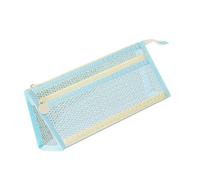 Itkcozcg Estuche transparente para lápices de doble capa, portalápices, gran capacidad, suministros para el regreso a clases, bolsa de malla de doble capa, organizador transparente, Blue