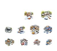 Itkcozcg Etiquetas de paisaje artístico, hojas compactas de 80 x 80 mm para cuadernos, planificadores y proyectos creativos hechos a mano, transferencia de arte con temática de naturaleza