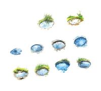 Itkcozcg Etiquetas de paisaje artístico, hojas compactas de 80 x 80 mm para cuadernos, planificadores y proyectos creativos hechos a mano, transferencia de arte con temática de naturaleza