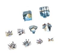 Itkcozcg Etiquetas de paisaje artístico, hojas compactas de 80 x 80 mm para cuadernos, planificadores y proyectos creativos hechos a mano, transferencia de arte con temática de naturaleza