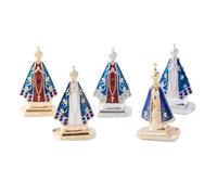 Itkcozcg Figuras de oración espiritual de metal, adorno de mesa, estatua de Nossa Senhora Aparecida para el salpicadero del coche, decoración del hogar, regalo religioso católico