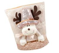 Itkcozcg Fundas de silla bordadas con temática navideña con sombrero de Papá Noel, fundas para silla para decoración del hogar y fiestas, fundas para sillas festivas