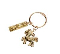 Itkcozcg Llavero de moda 2026 con diseño de caballo que atrae la suerte, energía positiva, anillos resistentes para jóvenes, C, Talla única