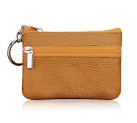 Itkcozcg Mochila de moda, bolso individual de piel auténtica, tarjetas de visita, tarjetas postales, almacenamiento de notas para el día del padre, regalos del día de la madre, Amarillo, Size
