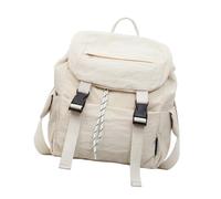 Itkcozcg Mochila de nailon ligera para mujer, mochila escolar, mochila informal para viajes, compras, bolso pequeño, mochila de viaje, beige