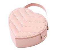 Itkcozcg Organizador de joyas apto para viajes, estuche de cosméticos con forma de corazón permanente y resistente a los arañazos, sustancia inmune, transportable, estuche de viaje