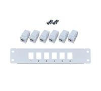 Itkcozcg Panel CAT6 de 6 puertos que soporta la parte trasera CAT6 sin blindaje para cableado T568A / B codificado para cables RJ45 Rack/Moun de pared