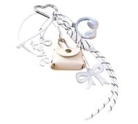 Itkcozcg Perfecto para viajes diarios y uso diario, ligero, lazo, cuerda trenzada, accesorios, práctico llavero acrílico, White