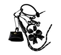 Itkcozcg Perfecto para viajes diarios y uso diario, ligero, lazo, cuerda trenzada, accesorios, práctico llavero acrílico, Black